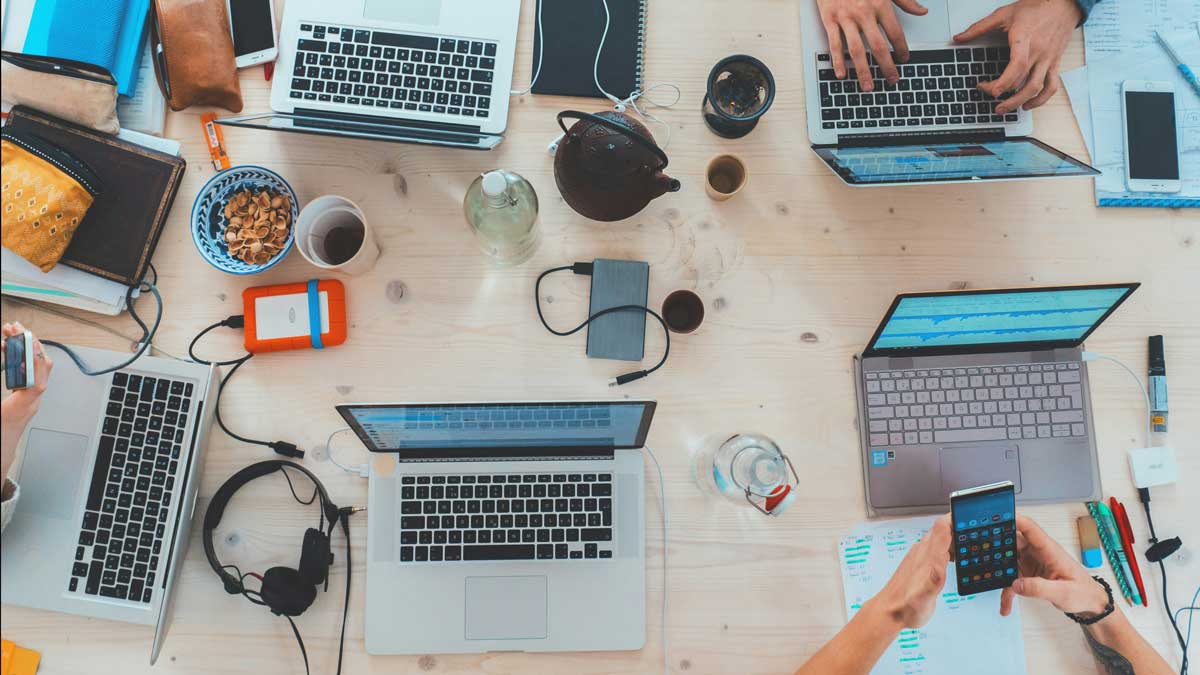 An image of a group of laptops search engine optimisation for the fullframe creative agency blog post on seo trends in 2025, Image by Marvin Meyer on unsplash.