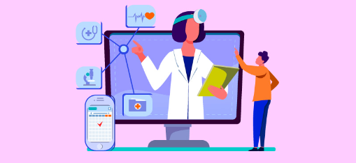 Use Animation Now for Public Health Advocacy 74 An illustration of a healthcare professional presenting for the fullframe creative agency video production blogpost on medical animation