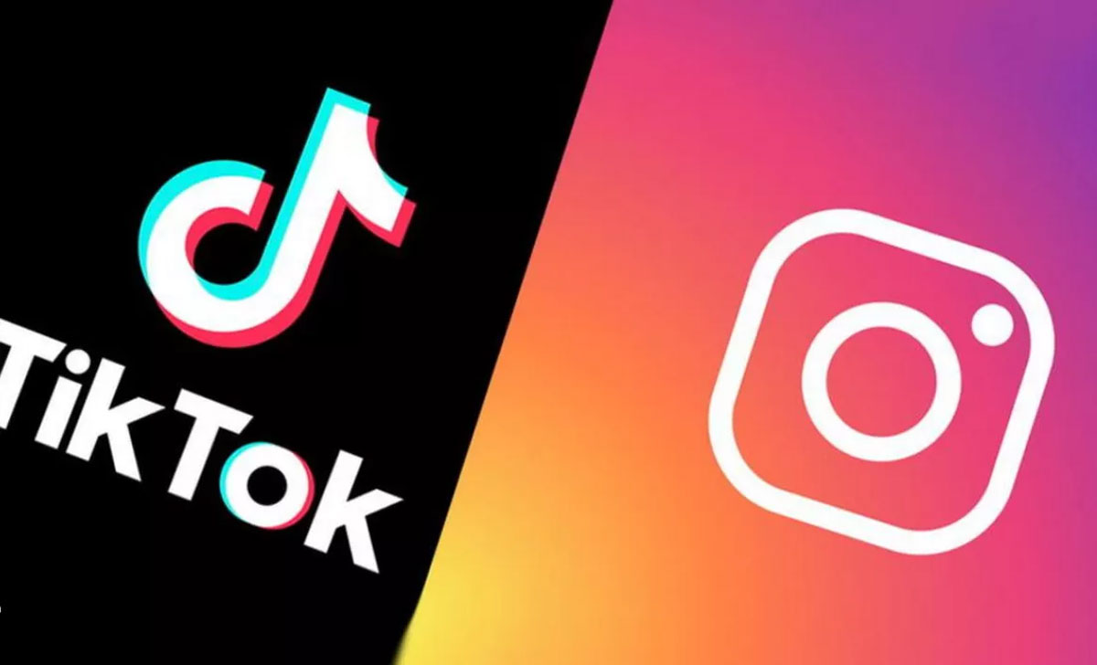 Une image miniature montrant le logo de TikTok par rapport au logo d'Instagram pour le billet de blog écrit par fullframe Creative, qui est une agence de création basée à Genève, en Suisse.