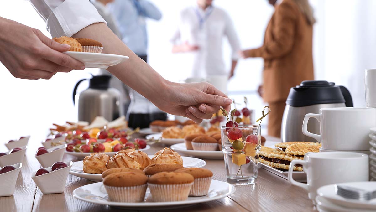 Corporate photography of buffer lunch in Geneva by the Fullframe Creative Agency.